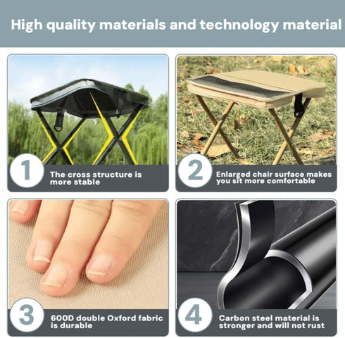 Generic Backpack Stool,2025 330 Foldable New Camping Stool,Camping Foot Rest,Portable Folding Stool,Can Bear Pounds