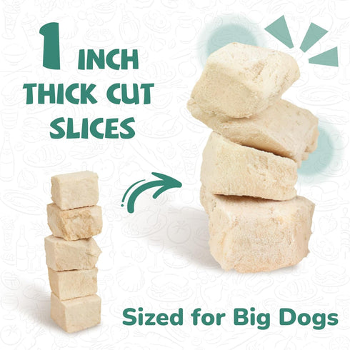 3.8 oz PAWUP Freeze Dried Chicken Dog Treats, Single Ingredient Whole-Cut Chicken Breast, High Protein Training Treats