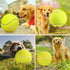 Pomeat 2 PCS Giant Tennis Balls for Dogs, 9.5" Inflatable Non-Toxic Chew Toy with Pump & Needle