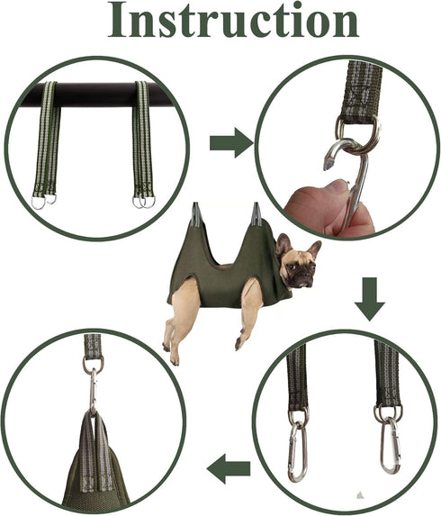 10 in 1 Pet Grooming Hammock Harness with Nail Clippers/Trimmer, Nail File, Comb, Dog Nail Hammock, Dog Grooming Sling