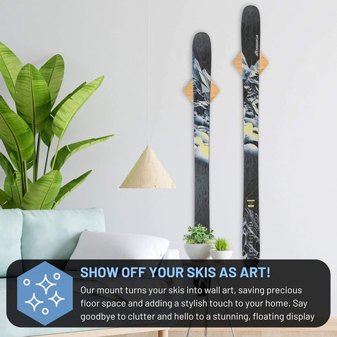 Hang 11' Ski Wall Mount - Vertical Ski Storage Rack, Ski Holders, Ski Holder Wall Mount, Ski Rack for Garage