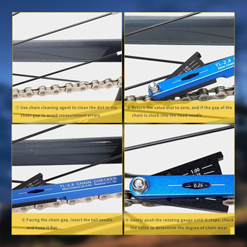 Gugxiom Bike Chain Checker, Aluminum Alloy Tool for Detecting Chain Length and Angle, Compatible with Most Chains