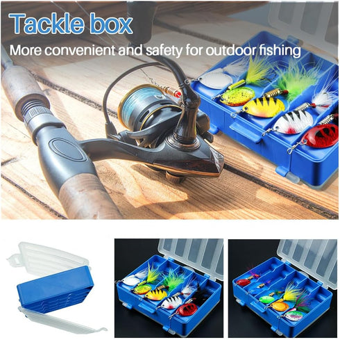 FouceClaus 10pcs Spinner Lures Baits with Tackle Box - Bass Trout Salmon Fishing Lures Kit