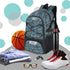 WOLT Basketball Equipment Backpack - Large Sports Bag with Separate Ball Holder & Shoes Compartment (Camouflage Grey)