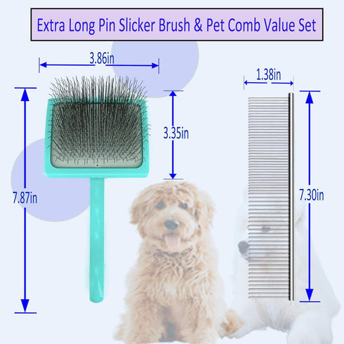 31mm Doodle Brush for Dogs - Goldendoodle Brush with Poodle Comb - Goldendoodle Must Haves Grooming Tools - Pet Comb