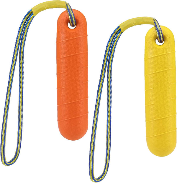 PUPTECK Interactive Dog Pool Toys - Water Floating Fetch Training Bumpers 2 Pack for Outdoor Fun