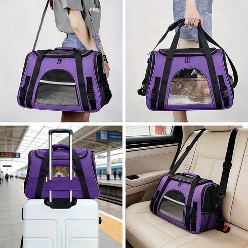 QQLe 15 lb), Cat Carriers, Dog Carriers, Pet Carriers Airline-Approved Soft-Sided Bag for Cats & Small Dogs (Up