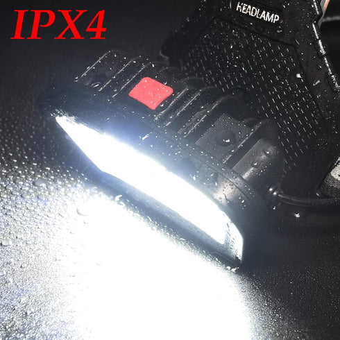 2000 6-10 DARKBEAM COB Floodlight Headlamp USB Rechargeable with Red Light, Lumen LED Headlight - Car Maintenance