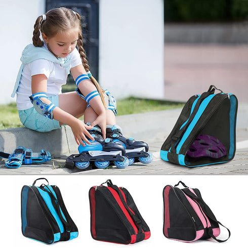 Qavctw Ice Skate Roller Skate Bag with T Tool, Adjustable Shoulder Strap, Top Handle, Premium Oxford Cloth