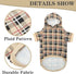 EXPAWLORER Plaid Dog Hoodie - British Style Warm Sweater Shirt with Leash Hole for All Breeds