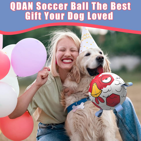 Dog Toys Soccer Ball with Straps, Durable Outdoor Toy for Small Medium Dogs, Puppy Birthday Gifts (6 Inch)