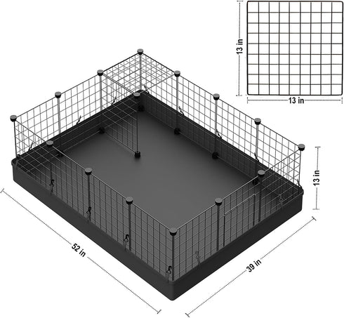 16pcs 13"x13" LANGXUN Small Animal Playpen with Waterproof Mat, Pet Playpen, Rabbit Guinea Pig Cages, Puppy Kitten