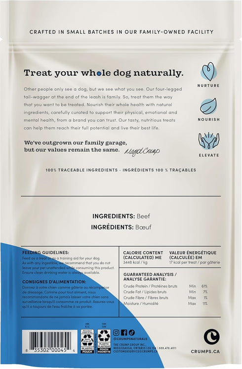 Crumps' Naturals Beef Tender Sticks for Pets, 4.9-Ounce