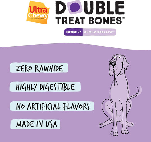 Ultra Chewy Favorite Flavors: Long-Lasting Treats for Large and Small Breeds, Highly Digestible, 6 Count Made in USA