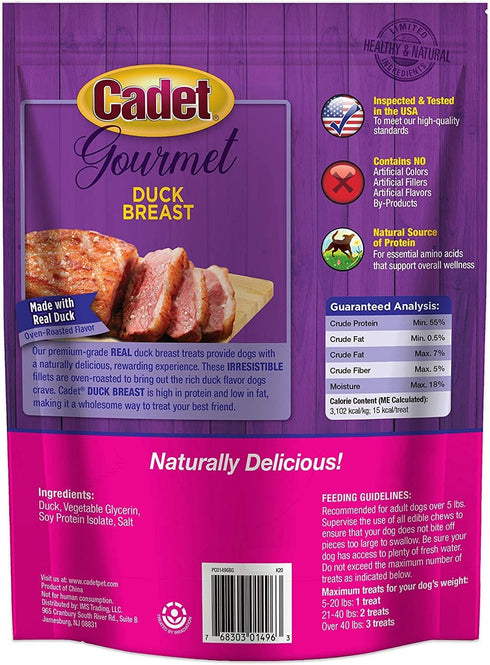 Cadet Duck Breast Gourmet Dog Treat with Exclusive Got Treats Paw Magnet, 2.5 Pound Value Pack