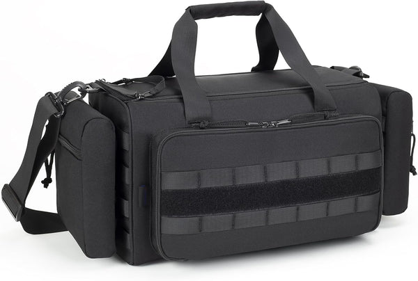 Range Bag for Handgun Ammo Shooting, L/XL Tactical Gears Accessories Duffle Sport Bag with Lockable Zipper, Molle