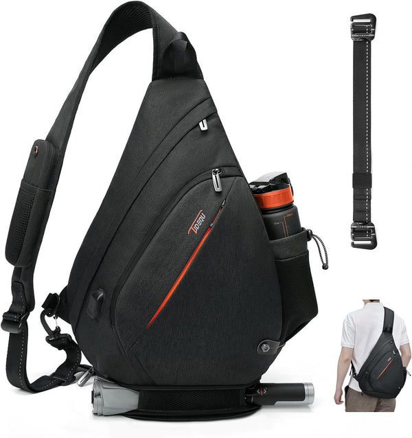 TUDEQU Sling Bag for Men, 19L Crossbody Backpack with 8 Pockets, One Strap Design