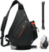 TUDEQU Sling Bag for Men, 19L Crossbody Backpack with 8 Pockets, One Strap Design