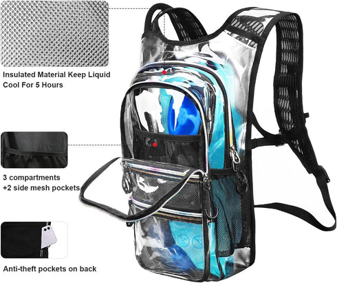 Hydration Backpack Pack, 20L Water Backpack with 2L Hydration Bladder, Essential for Hiking, Running, Biking, Festivals
