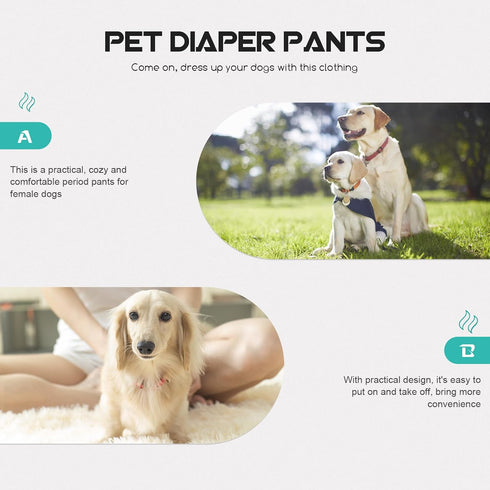 Dog Sanitary Pants Puppy Diaper Pantie Cotton Lace Blue S Female Dog Period Underwear Pet Diaper for Incontinence