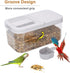 Mowhut 5.4 Qt/6 Bird Seed Storage Container, L Pet Food Container with Measuring Cup & Stainless Steel Bird Feeder