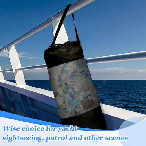 5/8 Patelai Pcs Portable Boat Trash Bags Container Mesh Trash Bags Can Reusable Garbage Container for Men Women Adults