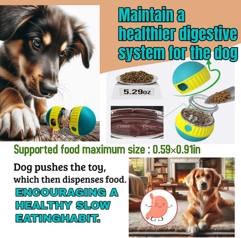 Generic Interactive Dog Toy, Food Adjustable Dispensing Dog Toy Kibble, Treats Small Big Breed, Interactive Bowl