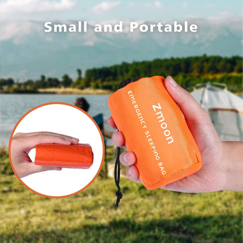 Zmoon Emergency Sleeping Bag Survival Bag, Portable Waterproof Thermal Bivy Sacks for Camping Gear