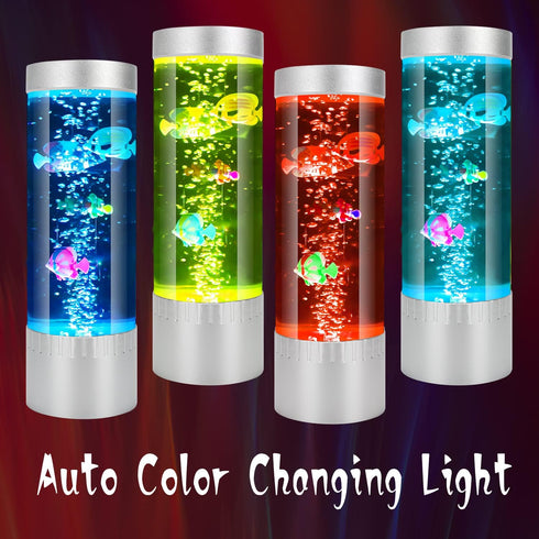 Bubble Fish Lamp, Sensory Bubble Tube Lamp, Artificial Fish Tank with Moving Fish, to Light Up Your Life Like a Lamp