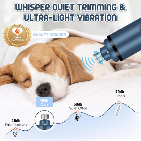 Javtoku 3 Trimmers Dog Nail Grinder Electric Powerful Speeds Dog Nail Clippers with Lights Quiet Cat Nail Clipper