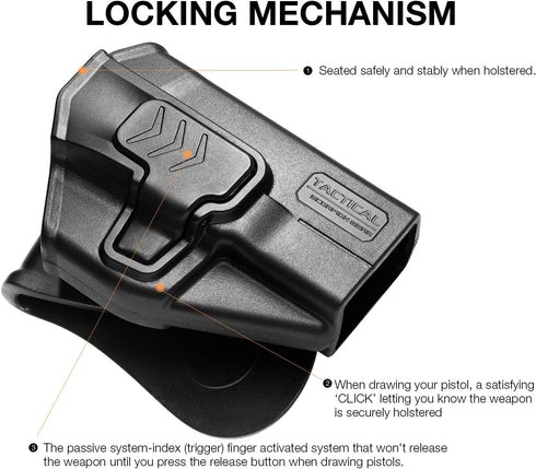 Tactical Scorpion Gear Slimline Modular Level II Retention Paddle Holster for Taurus Millennium G2 PT111 PT132 PT138