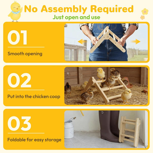 11.02" 9.84" 6.10" Innoland Chick Perch Foldable, Perch for Chicks Stable & No Assemble, Chick Roosting Perch for Stand