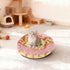 22 Inch 40 lbs Waffle Dripping Ice Cream Dog & Cat Bed, Washable Round Calming Pet Bed with Anti-Slip Bottom for Pets