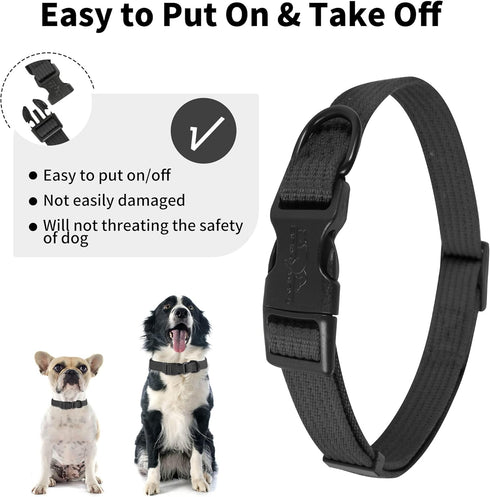 Soft Padded Cotton Dog Collar, Breathable Solid Color Adjustable Pet Collar for Little Puppies by lynxking