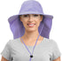 Solaris Floral Scarf Wide Brim Women's Sun Hat, with Neck Flap Foldable UV Protection Cap for Garden Beach Hiking