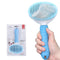 Dog Brush for Shedding, Self-Cleaning Pet Brush, Blue, Removes Loose Hair and Tangles