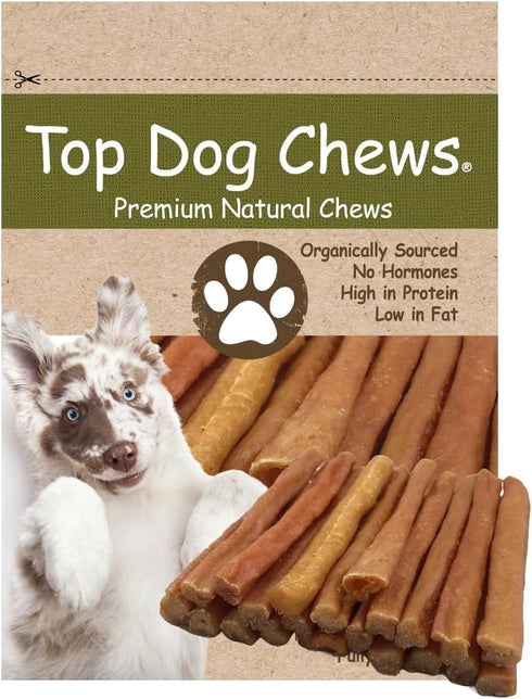 Top Dog Chews Turkey Tendon Round - Soft, Made in The USA, Large 1LB (16oz / 453g)