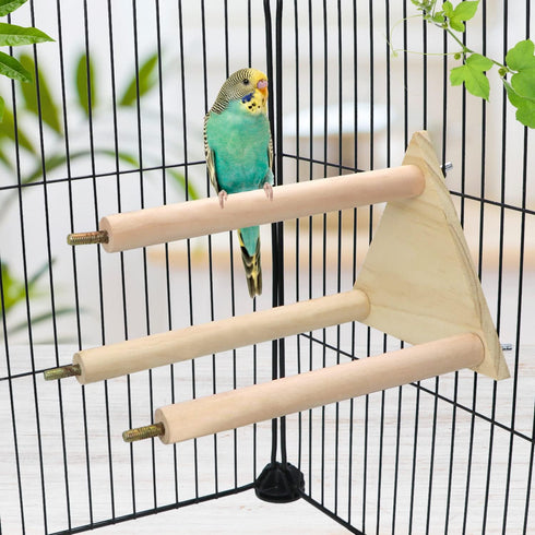 Parrot Wood Perch for Bird, 7.9x5.5x5.5 inch Training Stand for Macaw, African Greys, Budgies, Cockatoo