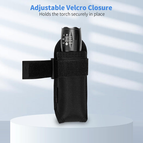 KENOBEE Flashlight Pouch Duty Belt Holster, Open Top Nylon MOLLE Torch Carrier for Tactical Light