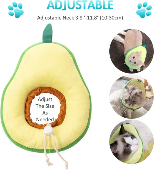 Frienda 2 Pieces Adjustable Cat Cone, Recovery Collar for Kittens After Surgery, Elizabethan Donut Neck Cone with Edge