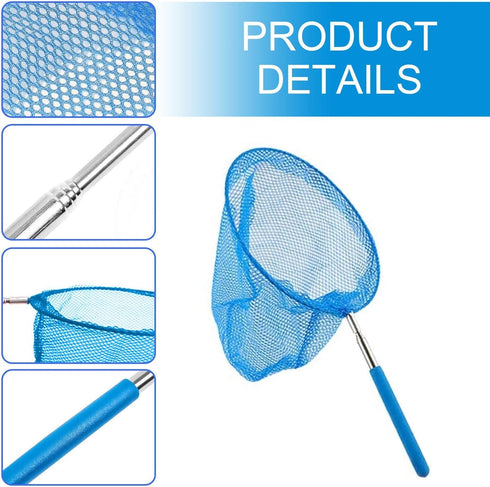 Generic Swimming Skimmer Swimming Pool Fishing Net, Pool Net with Stainless Steel Telescopic Pole, for Cleaning Above