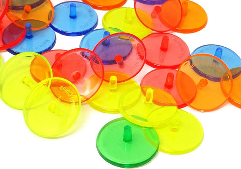 Honbay 100PCS Plastic Round Transparent Golf Ball Position Markers, 5 Color, 24mm for Golf and Baseball