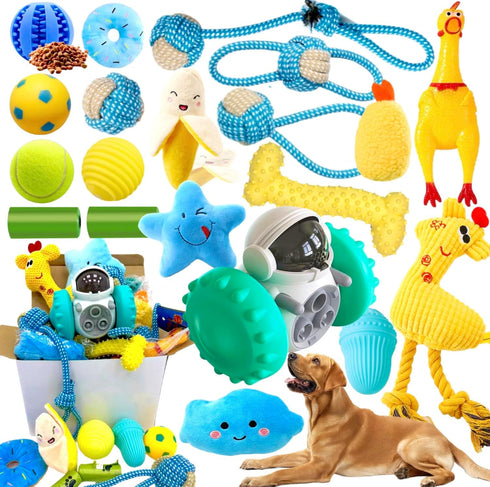 Generic Pet Toy Platters 18 Pieces - Robot Educational Strainer, Ball Toy, Teething