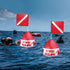 Maitys Heavy Duty PVC Dive Flag Float Set, Inflatable Signal Floater with Dive Flag and Freediving Lanyard