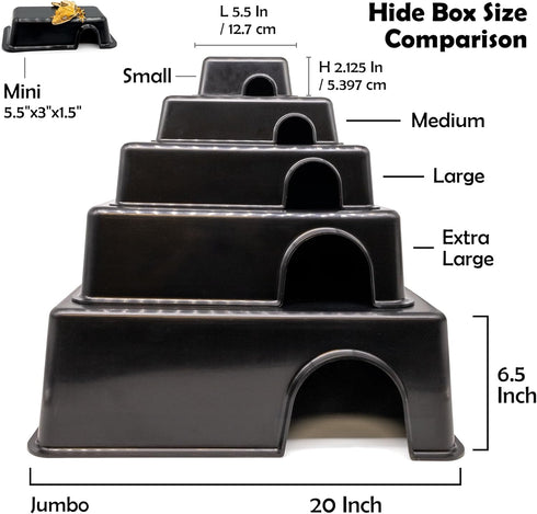 Pangea Reptile Hide Box (C- Medium) in Black