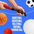 SPORTBIT Ball Pump for Sports Balls - Hand Pump for Volleyball, Basketball, Football & Soccer Balls - 5 Needles Set