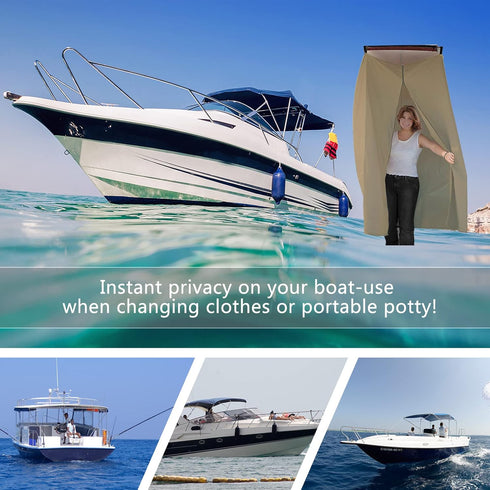 Privacy Tent for Boats - Pull-Down Type Privacy Curtain Suitable for Bimini Top