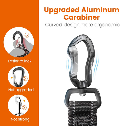 IOKHEIRA Updated Adjustable Dog Seatbelt, Reflective Bungee Car Seat Belt with Rotatable Carabiner, Hook & Buckle