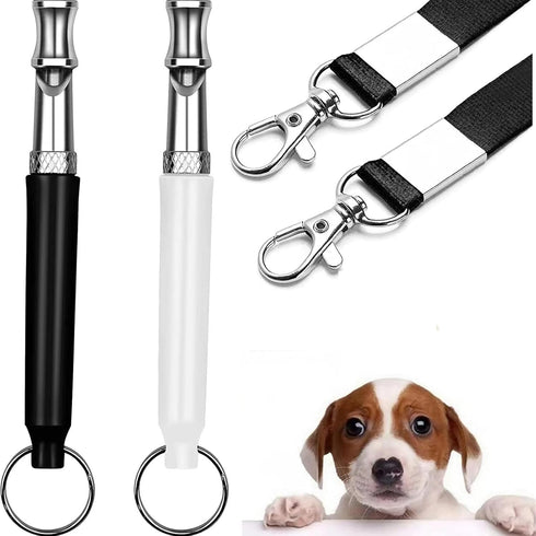 Dog Whistle 2PACK - Ultrasonic Silent Dog Whistle to Stop Neighbor's Barking, Professional Recall Training with Lanyard