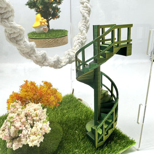 Jumping Spider Enclosure Accessories Fun Spinning Stairs, Jumping Spider Climbing Toy with Magnetic Mount for Jumping
